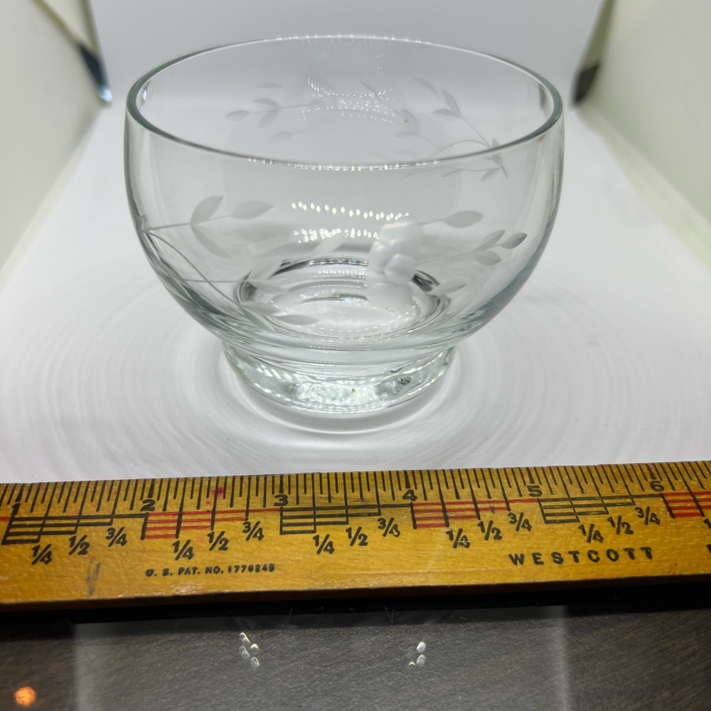 Etched Glass Sugar Bowl. EUC